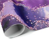 Lila Glittery Agate Texture Geschenkpapier (Rolleneckpunkt)