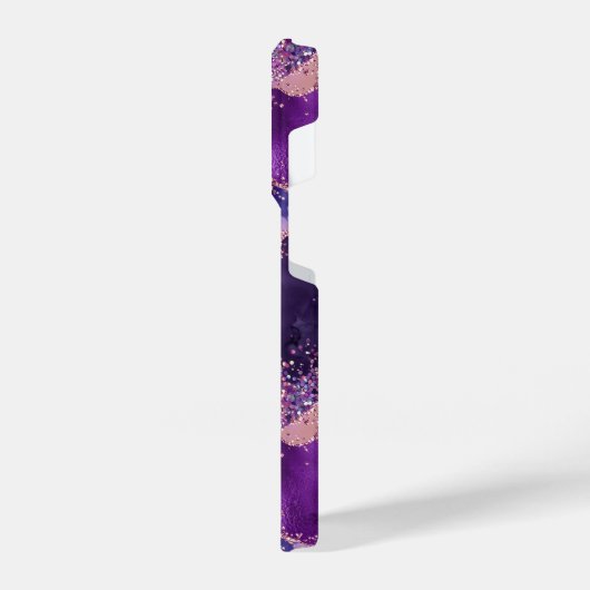 Lila Glittery Agate Texture iPhone Hülle (Linke Seite)