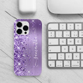Lila Glittery Glam Girly Signature Case-Mate iPhone Hülle