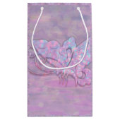 Lila Glittery Pastellschmetterling Kleine Geschenktüte (Rückseite)