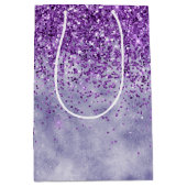 Lila Glitz-Glitzer Mittlere Geschenktüte (Vorderseite)