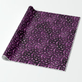 Lila Glitz Leopard Print Geschenkpapier (Ungerollt)