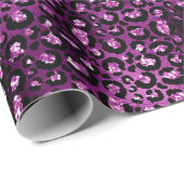 Lila Glitz Leopard Print Geschenkpapier (Rolleneckpunkt)