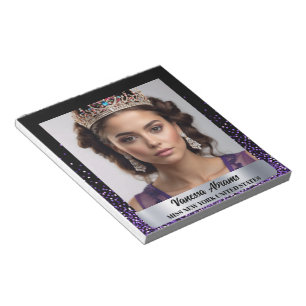 Lila Glitz Shimmer Pageant Autograph Notizblock