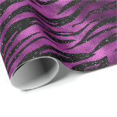 Lila Glitz Zebra Print Geschenkpapier (Rolleneckpunkt)