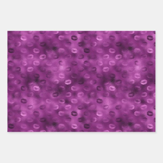 Lila Glitz Zebra Print Geschenkpapier Set (Vorderseite 3)