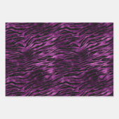 Lila Glitz Zebra Print Geschenkpapier Set (Vorderseite)