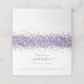 Lila Glitzer 16 . Geburtstag Geburtstag Platzkarte (Außenseite Aufgefaltet)
