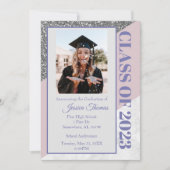 Lila Glitzer 2023 Abschluss Einladung (Vorderseite)