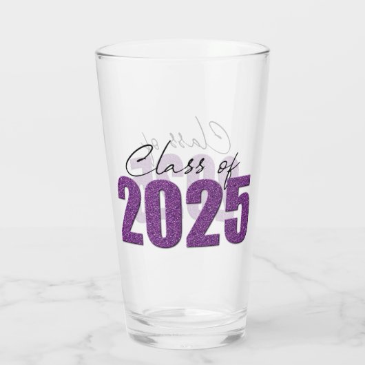 Lila Glitzer 2025 Glas (Rückseite)