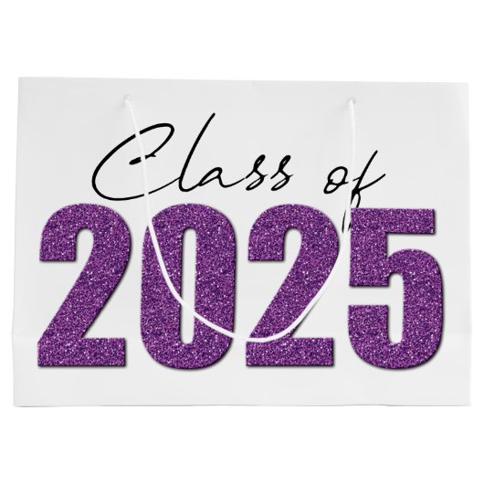 Lila Glitzer 2025 Große Geschenktüte (Rückseite)