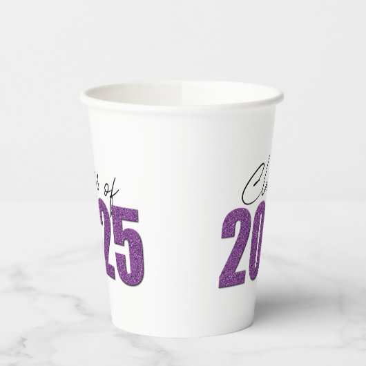 Lila Glitzer 2025 Pappbecher (Links)