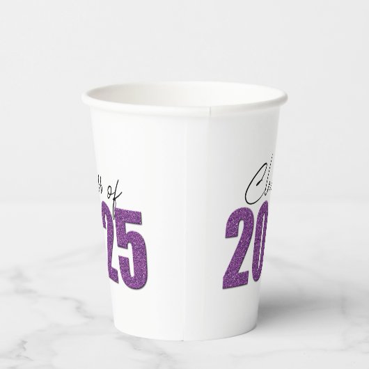 Lila Glitzer 2025 Pappbecher (Rechts)