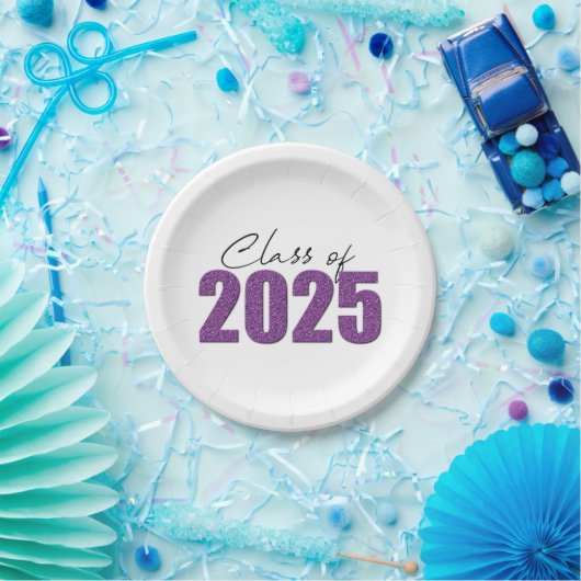 Lila Glitzer 2025 Pappteller (Party)