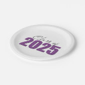 Lila Glitzer 2025 Pappteller (Schrägansicht)