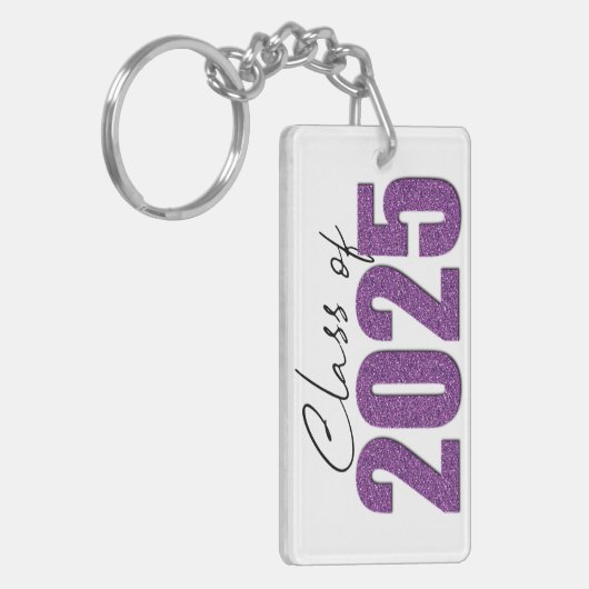 Lila Glitzer 2025 Schlüsselanhänger (Vorderseite links)