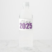 Lila Glitzer 2025 Wasserflaschenetikett (Vorderseite)