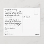 Lila Glitzer, 60. Geburtstag Danke Postkarte (Rückseite)