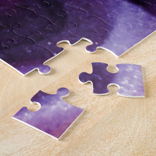 Lila Glitzer Abstrakt Marbellfarbe Akrylfarbe Puzzle (Seite)