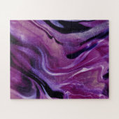 Lila Glitzer Abstrakt Marbellfarbe Akrylfarbe Puzzle (Horizontal)