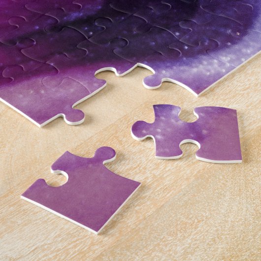 Lila Glitzer Abstrakt Marbellfarbe Akrylfarbe Puzzle (Seite)