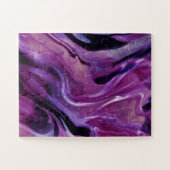 Lila Glitzer Abstrakt Marbellfarbe Akrylfarbe Puzzle (Horizontal)