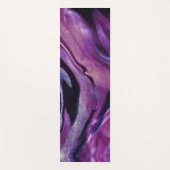 Lila Glitzer Abstrakt Marbellfarbe Akrylfarbe Yogamatte (Vorderseite)