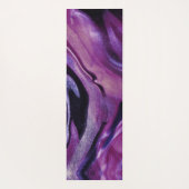 Lila Glitzer Abstrakt Marbellfarbe Akrylfarbe Yogamatte (Rückseite)