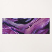 Lila Glitzer Abstrakt Marbellfarbe Akrylfarbe Yogamatte (Vorderseite (Horizontal))