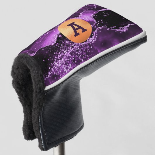 Lila Glitzer-Agate-Marmor Golf Headcover (3/4 Vorderseite)