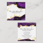 *~* Lila Glitzer Agate Modernes Elegant Quadratische Visitenkarte (Vorne/Hinten)
