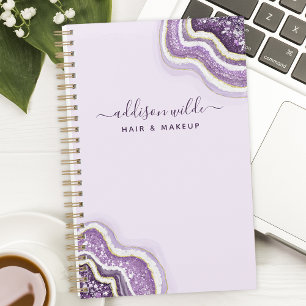 Lila Glitzer Agate Personalisiert Business Planer