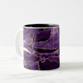 Lila Glitzer Agate Zweifarbige Tasse (Vorderseite Links)