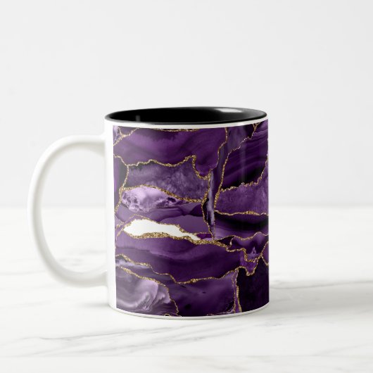 Lila Glitzer Agate Zweifarbige Tasse (Links)