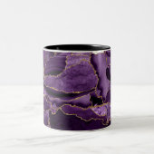 Lila Glitzer Agate Zweifarbige Tasse (Mittel)