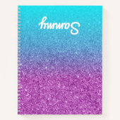 Lila Glitzer Aqua Ombre Verlassen Notizblock (Vorderseite)