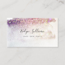 lila Glitzer Aquarell-Visitenkarte
