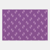 Lila Glitzer Baby Feet Babydusche Geschenkpapier Set (Vorderseite)