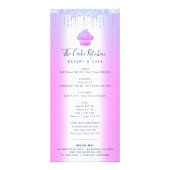 Lila Glitzer Bäckerei Cupcake Konditorei Koch Menü (Vorne)