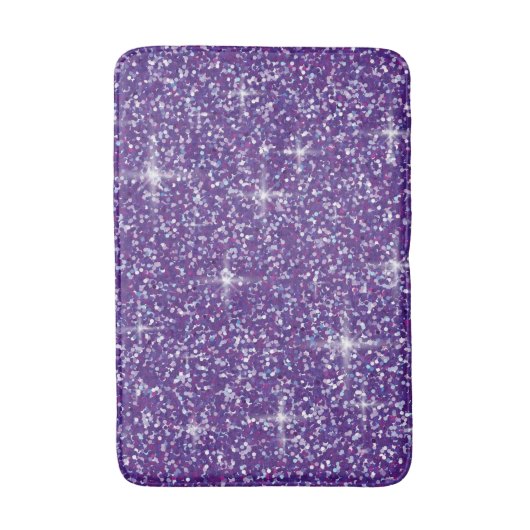 Lila Glitzer Badematte (Vorderseite Vertikal)