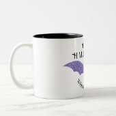 Lila Glitzer Bat Happy Halloween Zweifarbige Tasse (Links)
