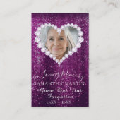 Lila Glitzer Beerdigungskarte Visitenkarte (Vorderseite)