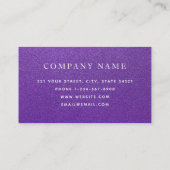 Lila Glitzer Beruflich modern Visitenkarte (Rückseite)