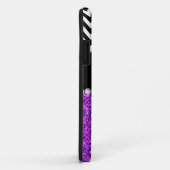 LILA GLITZER BLACK ZICKZACK MIT MONOGRAMM Case-Mate iPhone HÜLLE (Hinten/Rechts)