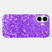 Lila Glitzer Bling Case-Mate iPhone Hülle (Rückseite (Horizontal))