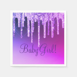 Lila Glitzer Bling Girl Name Sparkle Glam Chic Serviette