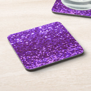 Lila Glitzer Bling Sparkle Shiny Girly Chic Getränkeuntersetzer