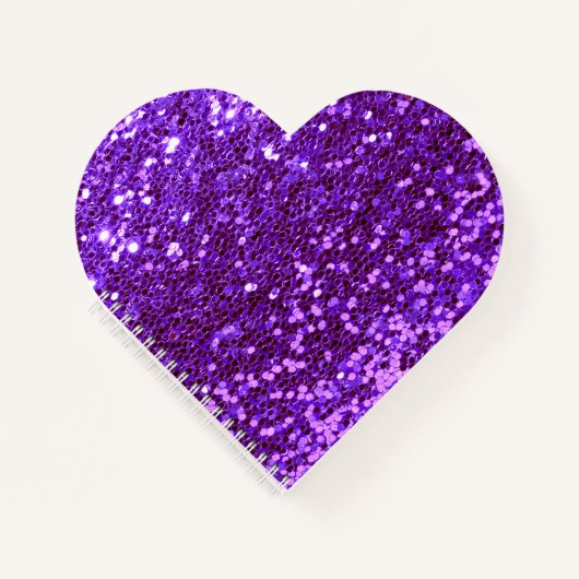 Lila Glitzer Bling Sparkle Shiny Girly Chic Notizblock (Vorderseite)