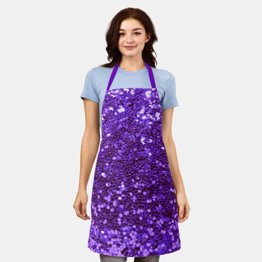 Lila Glitzer Bling Sparkle Shiny Girly Chic  Schürze (Getragen)