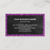 Lila Glitzer Blueberry Cheesecake Konditorgebäck Visitenkarte (Rückseite)